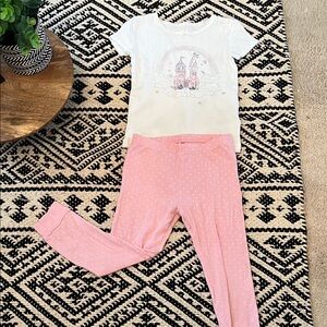 Carter's White and Pink Castle Pajama Set
